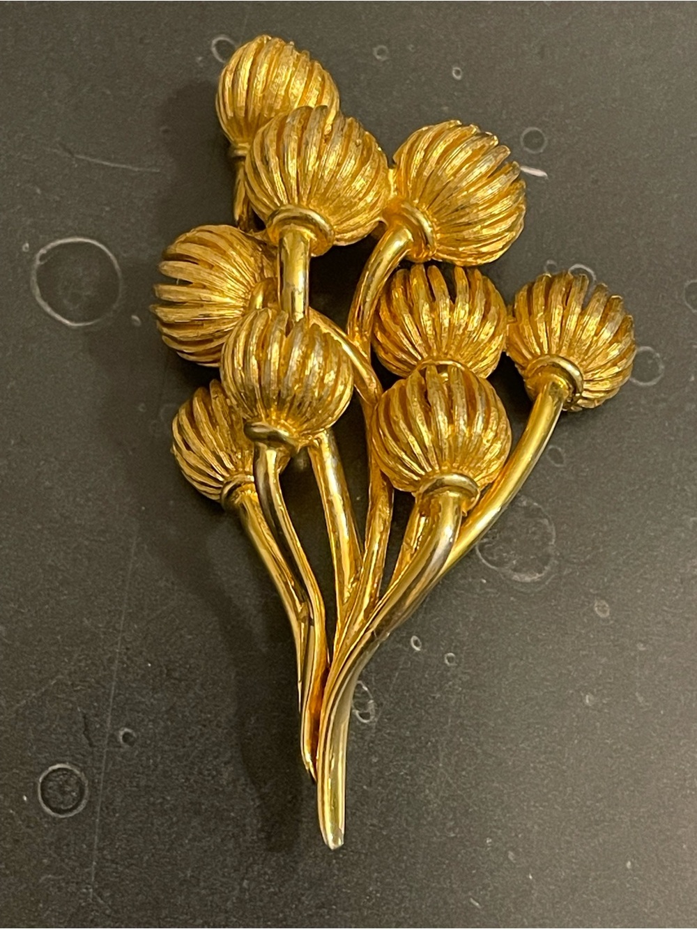 Boucher vintage Gold-Tone Floral Bud Cluster Brooch - Women’s Fashion Pin